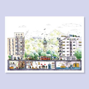   Papetri nyomat, falikép - A5 - A4 - 30x40cm - Budapest Pozsonyi út