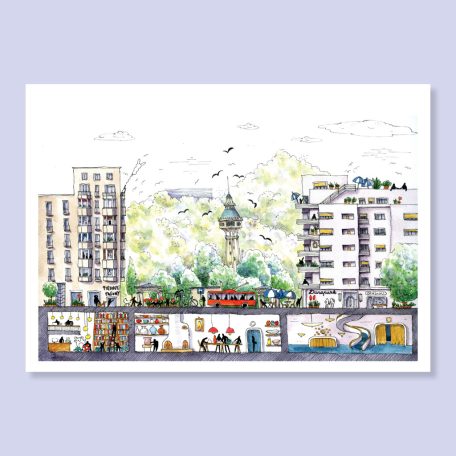 Papetri nyomat, falikép - A5 - A4 - 30x40cm - Budapest Pozsonyi út