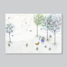 Papetri nyomat, falikép - A5 - kislány fás