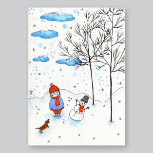 Papetri nyomat, falikép - A5 - Hóember