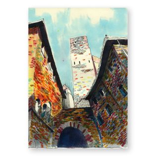 Papetri nyomat, falikép - A5 - San Gimignano