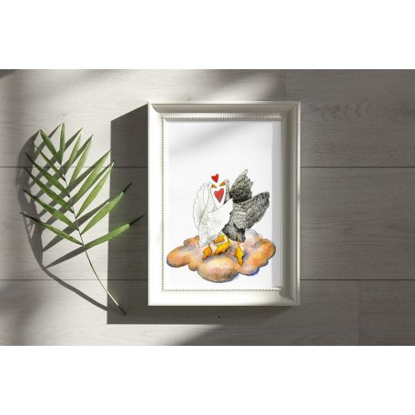 Papetri nyomat, falikép - A5 - szerelmes ludak