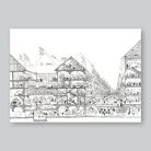 Papetri nyomat, falikép - A5 - A4 - 30x40 cm - Nagykörút színezhető