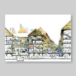   Papetri nyomat, falikép - A5 - A4 - 30x40 cm - Nagykörút színes