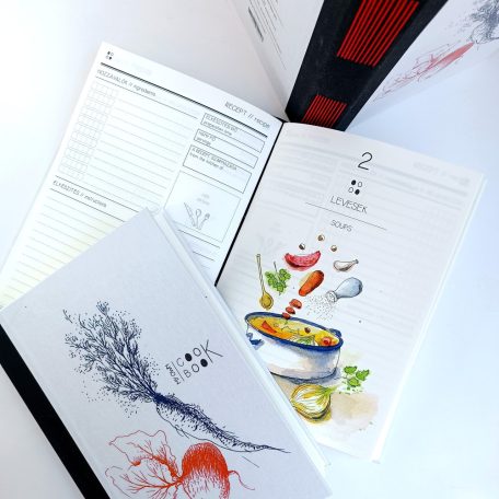 Papetri angol - magyar nyelvű kitölthető szakácskönyv - fehér borítóval