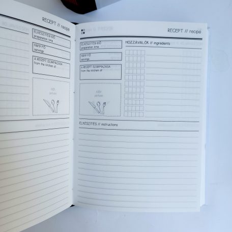 Papetri angol - magyar nyelvű kitölthető szakácskönyv - fehér borítóval