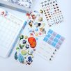   Papetri tervező - A5 Papetri planner- dátumozatlan határidőnapló - kék gyapot - puha borítóval - belül színes lapokkal