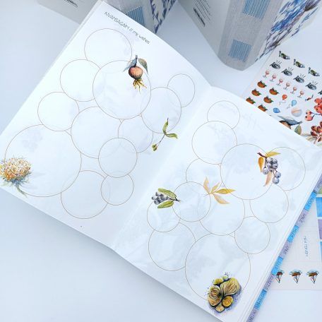 Papetri tervező - A5 Papetri planner- dátumozatlan határidőnapló - kék gyapot - puha borítóval - belül színes lapokkal
