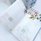 Papetri tervező - A5 Papetri planner- dátumozatlan határidőnapló - kék gyapot - puha borítóval - belül színes lapokkal