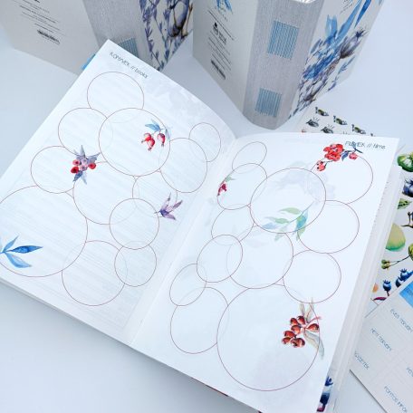 Papetri tervező - A5 Papetri planner- dátumozatlan határidőnapló - kék gyapot - puha borítóval - belül színes lapokkal