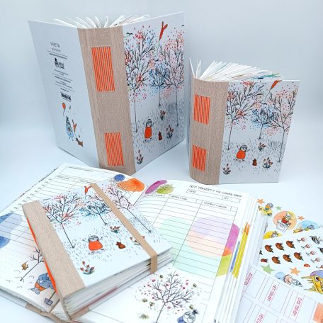 Papetri tervező - Papetri planner- dátumozatlan - nyuszilufi - kemény borítós - belül színes lapokkal