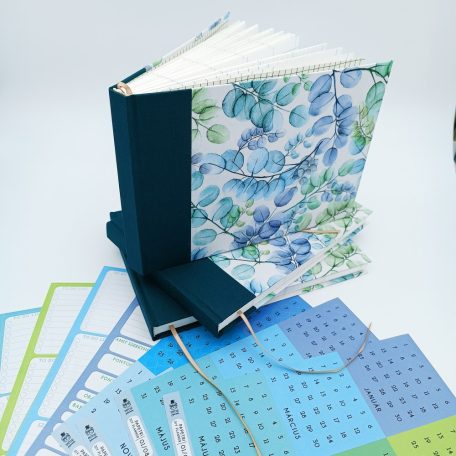 Papetri DIY Planner - dátumozatlan Papetri tervező  eukaliptusz mintával - dátumozatlan tervező 