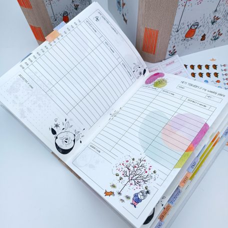 Papetri tervező - Papetri planner- dátumozatlan - nyuszilufi - puha borítós - belül színes lapokkal