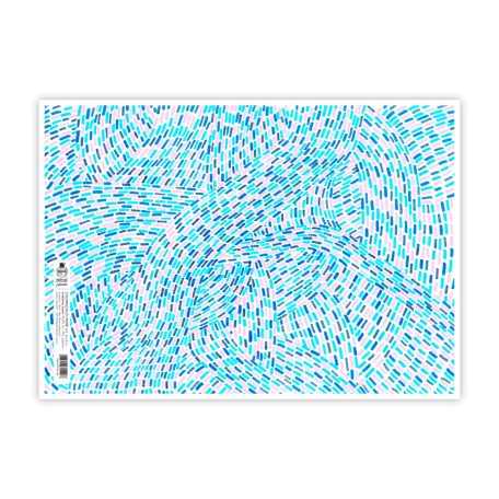 PAPETRI mini díszcsomagoló - kék örvény- 45 x 32 cm