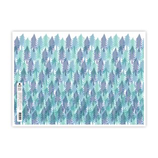 PAPETRI mini díszcsomagoló - kék fenyves - 45 x 32 cm
