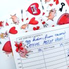 PAPETRI stick me átlátszó matrica - 016 piggy love - malacos Valentin napi matrica