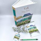 PAPETRI monogrammos elnevezhető fotóalbum rajzkönyv esküvői emlékkönyv - kézzel kötve - Balaton mintával