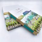 PAPETRI monogrammos elnevezhető fotóalbum rajzkönyv esküvői emlékkönyv - kézzel kötve - Balaton mintával