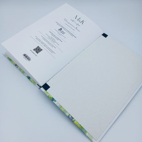 PAPETRI monogrammos elnevezhető fotóalbum rajzkönyv esküvői emlékkönyv - kézzel kötve - Balaton mintával