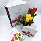 PAPETRI monogrammos elnevezhető fotóalbum rajzkönyv esküvői emlékkönyv - kézzel kötve - tulipán mintával