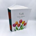 PAPETRI monogrammos elnevezhető fotóalbum rajzkönyv esküvői emlékkönyv - kézzel kötve - tulipán mintával