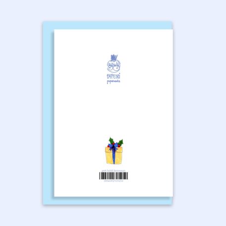 Papetri borítékos képeslap - pesti halak karácsonya