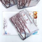 Papetri A5 keményfedeles spirálfüzet a fák négy élete sima vagy pontrácsos bullet journal