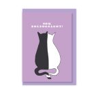 Papetri borítékos képeslap - sok boldogságot - cica pár