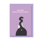 Papetri borítékos képeslap - szülinap - cica hátulról