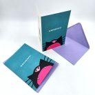 Papetri borítékos képeslap - köszönet - ásító cica