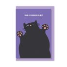 Papetri borítékos képeslap - boldogság - testes cica