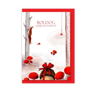 Papetri borítékos képeslap - szülinapi mókus