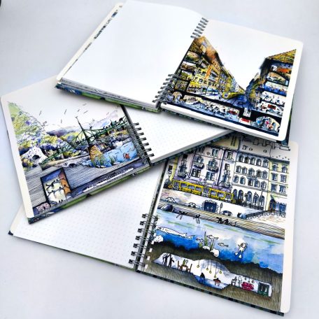 A5 keményfedeles spirálfüzet Gellért Budapest sima vagy pontrácsos bullet journal