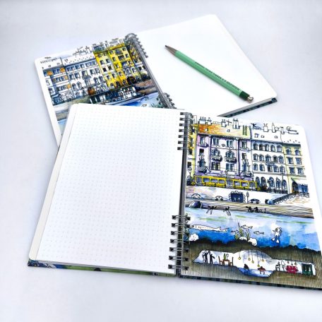 A5 keményfedeles spirálfüzet Gellért Budapest sima vagy pontrácsos bullet journal
