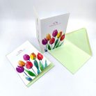 Papetri borítékos képeslap - sok boldogságot tulipánnal