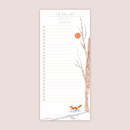 PAPETRI asztali tépőtömb - to do list rókával  - 95x210 mm