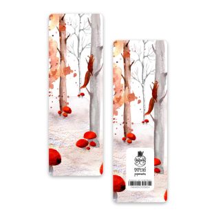 Papetri könyvjelző - mókus az erdőben