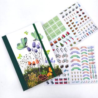   Papetri tervező - dátumozatlan - türkiz lepkék - keményfedeles okos naptár - csak rendelésre készül
