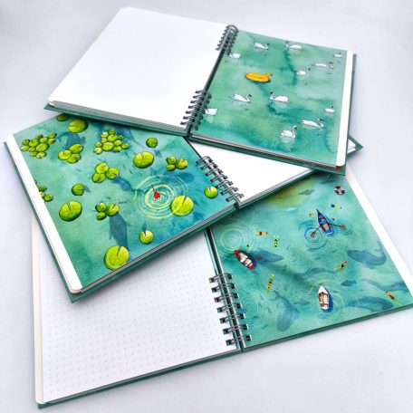 A5 keményfedeles spirálfüzet vitorlás sima vagy pontrácsos bullet journal