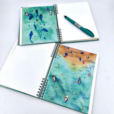 A5 keményfedeles spirálfüzet vitorlás sima vagy pontrácsos bullet journal