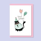 PAPETRI borítékos képeslap - pulcsis macska - születésnapi képeslap