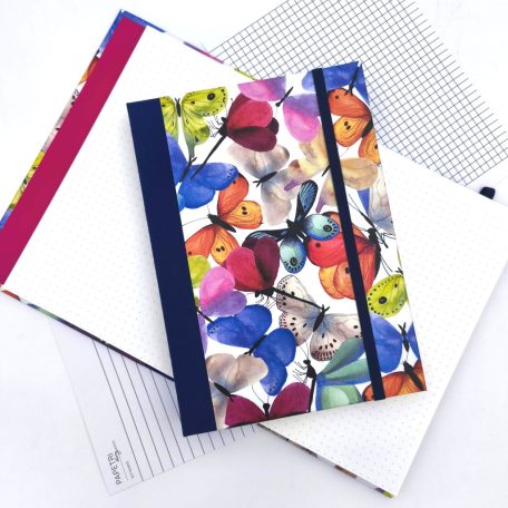 Papetri diary pillangók A5 sima vagy pontrácsos napló bullet journal