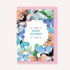 PAPETRI borítékos képeslap - türkiz pillangók - születésnapi képeslap