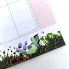 Papetri heti és havi asztali tervező illusztrált  pillangókkal virágokkal