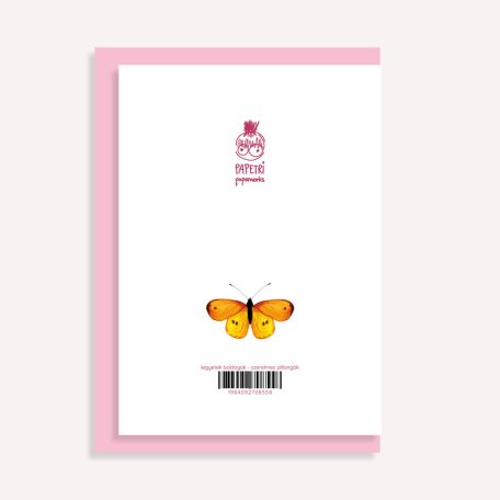 PAPETRI borítékos képeslap - szerelmes pillangók - legyetek boldogok esküvői képeslap