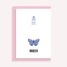 PAPETRI borítékos képeslap - kobalt pillangók - születésnapi képeslap