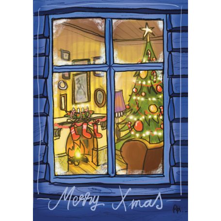 PK Cards borítékos képeslap - karácsonyi szoba