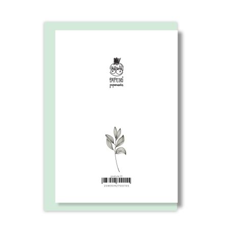 PAPETRI borítékos képeslap  -  gyapot virággal