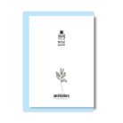 PAPETRI borítékos képeslap - kék gyapotvirággal