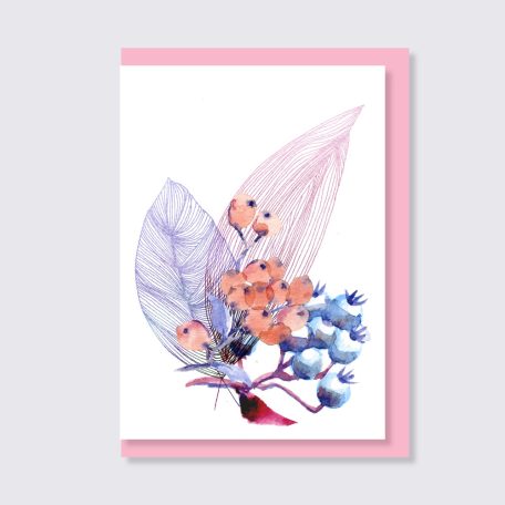 PAPETRI borítékos képeslap - bogyós gyümölcsökkel